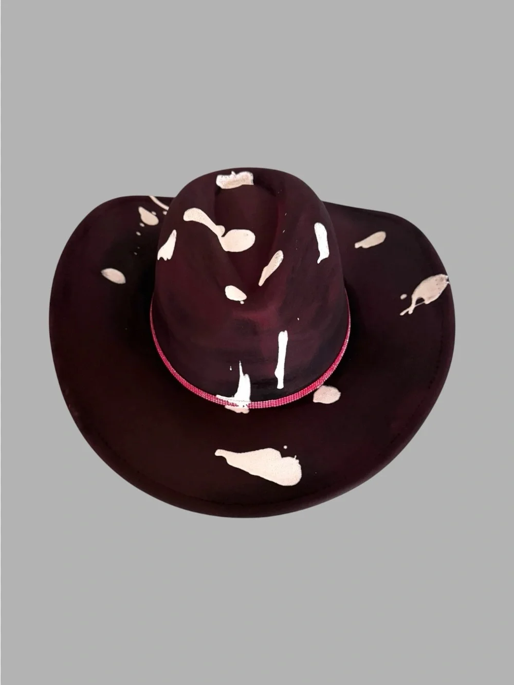 Custom Burgundy star rhinestone western Cowboy hat